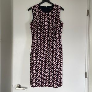 J Crew Size 8 Sleeveless Dress Plum Pattern Work Sheath